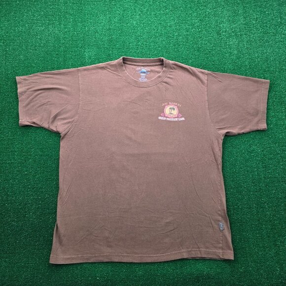 Joe Marlin Tshirt Mens XL Brown Short Sleeve Gold Parrot Bar Paradise Birdie - Picture 2 of 8